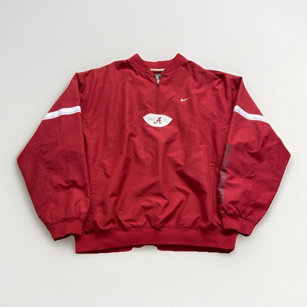 Nike‎ Alabama Crimson Tide Windbreaker Pullover Mens XL Jacket 1/4 Zip Y2k Vtg